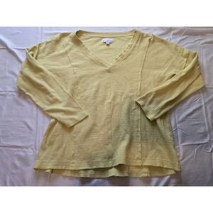 Wonderly Size Small Yellow‎ Seamed Long Sleeve Top